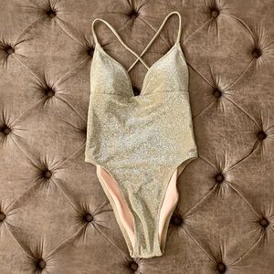 J Crew Strappy Back Bathing Suit in Sparkle